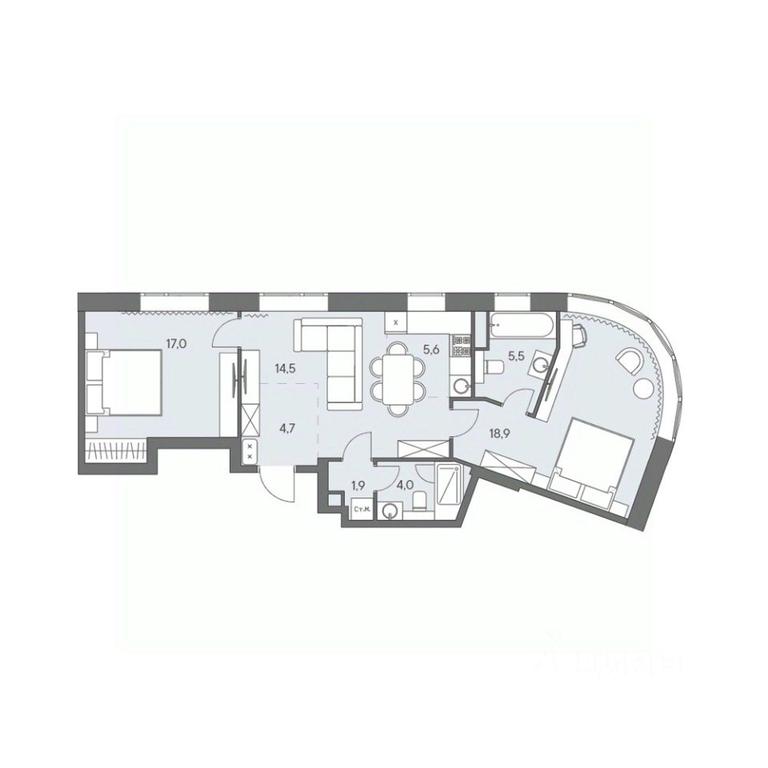 2-BD Apartment Sale, 72.1平方米 at Ново-Переделкино, Zapadniy Administrative District, Moscow, Russia #1 2-BD Apartment Sale, 72.1平方米 at Ново-Переделкино, Zapadniy Administrative District, Moscow, Russia #1