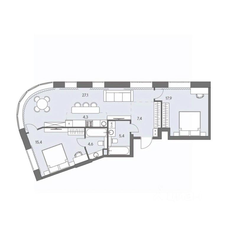 2-BD Apartment Sale, 82.1平方米 at Ново-Переделкино, Zapadniy Administrative District, Moscow, Russia #1 2-BD Apartment Sale, 82.1平方米 at Ново-Переделкино, Zapadniy Administrative District, Moscow, Russia #1