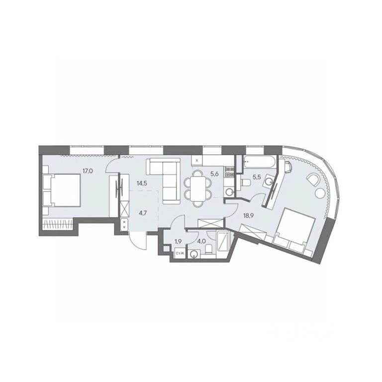 2-BD Apartment Sale, 72.1 sq. m. at Ново-Переделкино, Zapadniy Administrative District, Moscow, Russia #1 2-BD Apartment Sale, 72.1 sq. m. at Ново-Переделкино, Zapadniy Administrative District, Moscow, Russia #1