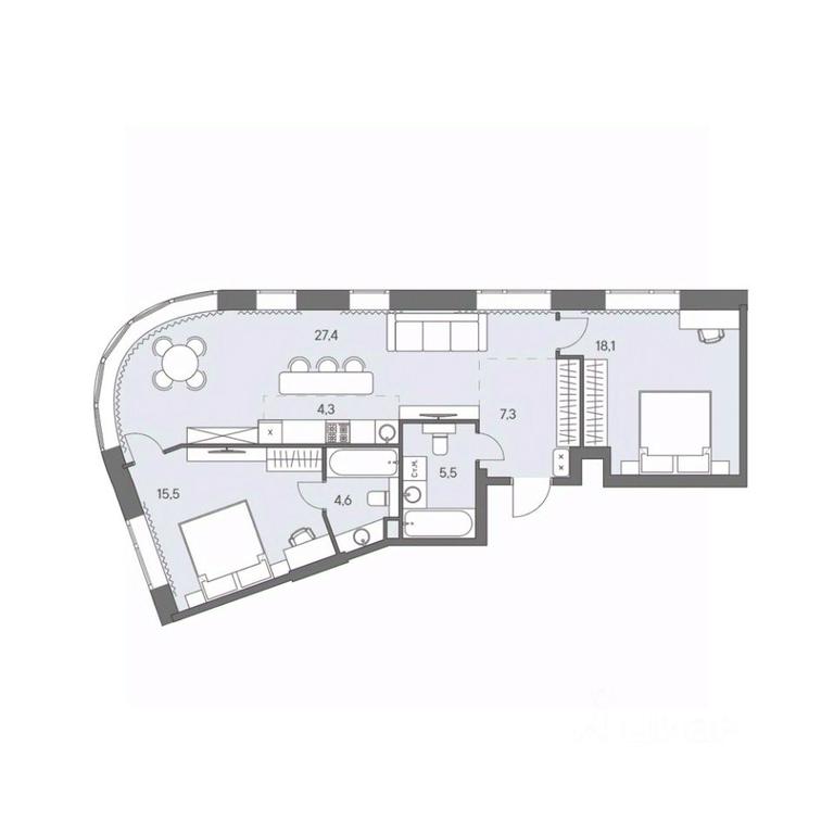 2-BD Apartment Sale, 82.7 sq. m. at Ново-Переделкино, Zapadniy Administrative District, Moscow, Russia #1