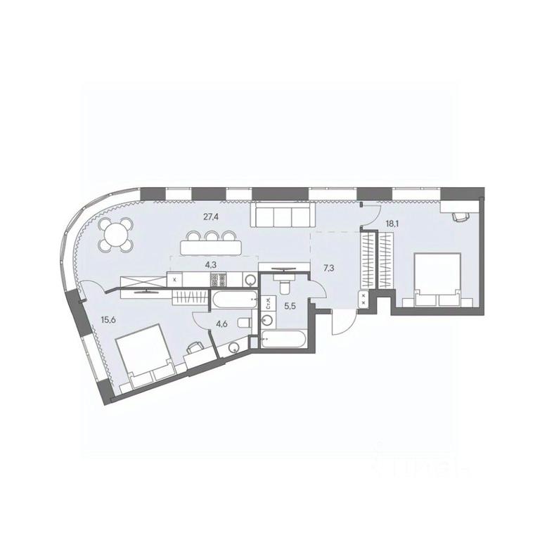 2-BD Apartment Sale, 82.8平方米 at Ново-Переделкино, Zapadniy Administrative District, Moscow, Russia #1
