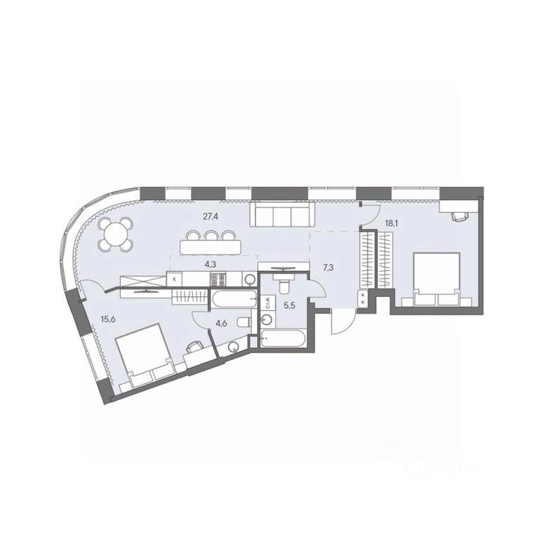2-BD Apartment Sale, 82.8平方米 at Ново-Переделкино, Zapadniy Administrative District, Moscow, Russia #1 2-BD Apartment Sale, 82.8平方米 at Ново-Переделкино, Zapadniy Administrative District, Moscow, Russia #1