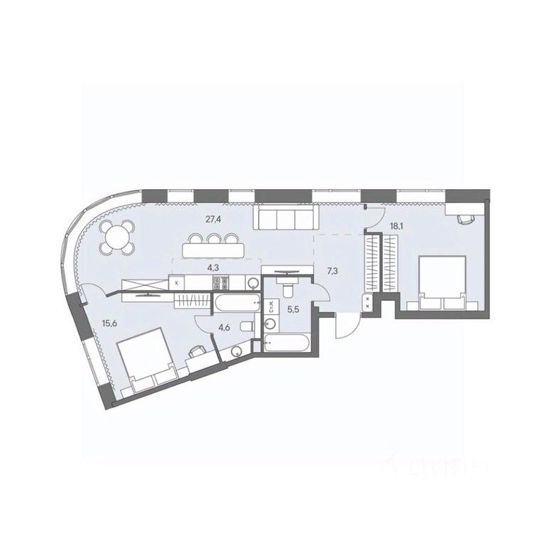 2-BD Apartment Sale, 82.8 sq. m. at Ново-Переделкино, Zapadniy Administrative District, Moscow, Russia #1 2-BD Apartment Sale, 82.8 sq. m. at Ново-Переделкино, Zapadniy Administrative District, Moscow, Russia #1