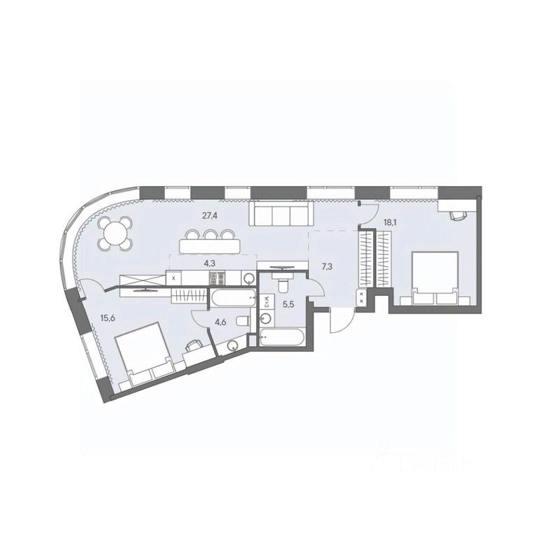 2-BD Apartment Sale, 82.8平方米 at Ново-Переделкино, Zapadniy Administrative District, Moscow, Russia #1 2-BD Apartment Sale, 82.8平方米 at Ново-Переделкино, Zapadniy Administrative District, Moscow, Russia #1