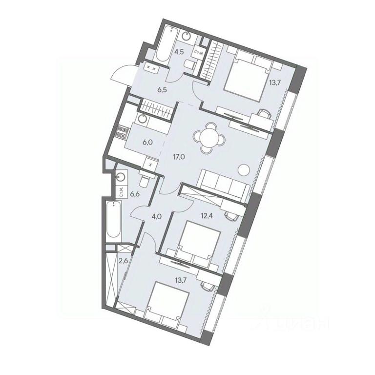 3-BD Apartment Sale, 87平方米 at Ново-Переделкино, Zapadniy Administrative District, Moscow, Russia #1