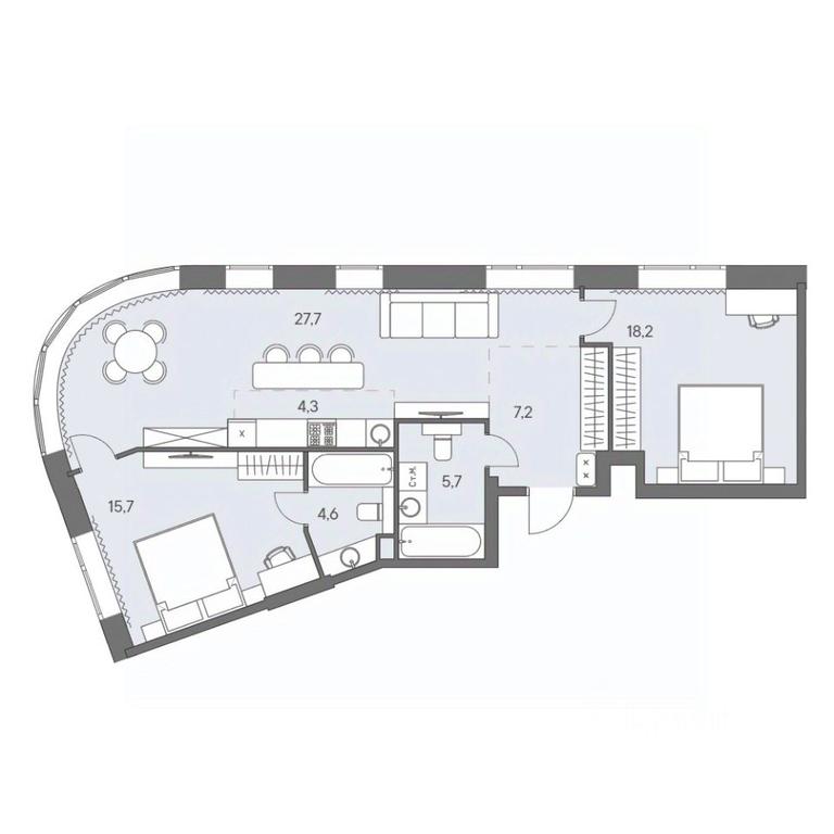 2-BD Apartment Sale, 83.4平方米 at Ново-Переделкино, Zapadniy Administrative District, Moscow, Russia #1 2-BD Apartment Sale, 83.4平方米 at Ново-Переделкино, Zapadniy Administrative District, Moscow, Russia #1