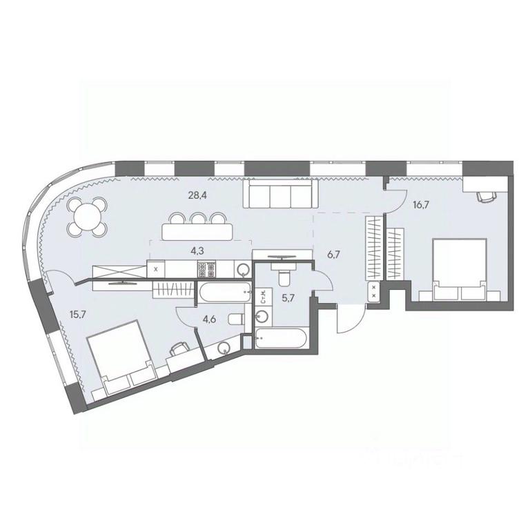 2-BD Apartment Sale, 82.1平方米 at Ново-Переделкино, Zapadniy Administrative District, Moscow, Russia #1