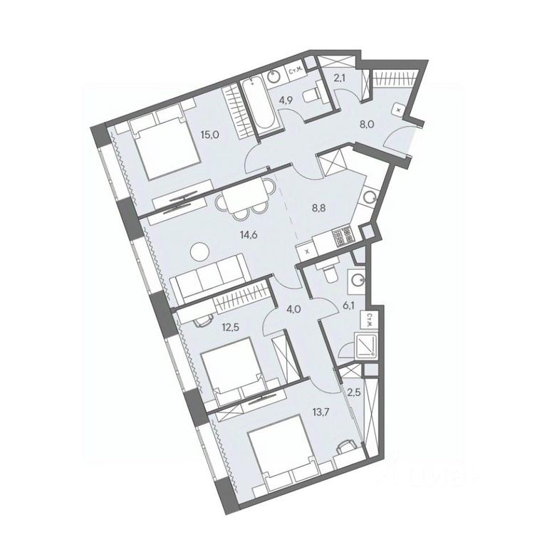 3-BD Apartment Sale, 92.2平方米 at Ново-Переделкино, Zapadniy Administrative District, Moscow, Russia #1 3-BD Apartment Sale, 92.2平方米 at Ново-Переделкино, Zapadniy Administrative District, Moscow, Russia #1