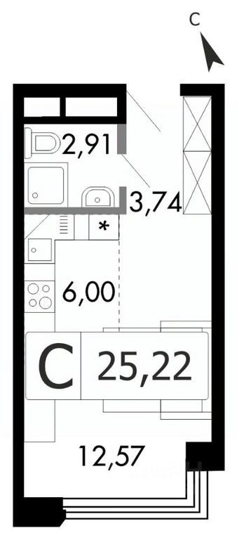 Apartment Sale, 24.9 sq. m. at Gorodskie istorii (Rasskazovka), Anny Akhmatovoy Street, Vnukovskoye Settlement, Moscow, Russia #1