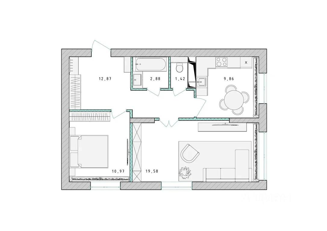 1-BD Apartment Sale, 57.5平方米 at Serebro, Yaroslavskoye shosse, Pushkino, Moscow Region, Russia #1 1-BD Apartment Sale, 57.5平方米 at Serebro, Yaroslavskoye shosse, Pushkino, Moscow Region, Russia #1