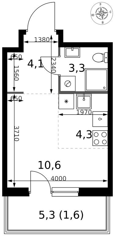 Apartment Sale, 23.9平方米 at 1 Izmajlovskij, Montazhnaya Street, 8с13, Moscow, Russia #2