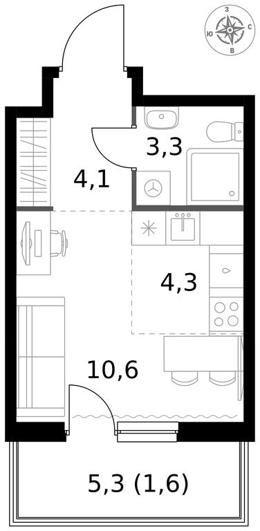 Apartment Sale, 23.9平方米 at 1 Izmajlovskij, Montazhnaya Street, 8с13, Moscow, Russia #1