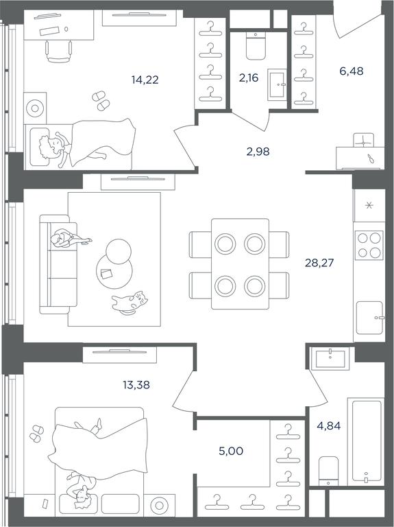 1-BD Apartment Sale, 81.24 sq. m. at Headliner, Shmitovsky Drive, 39, Moscow, Russia #1 1-BD Apartment Sale, 81.24 sq. m. at Headliner, Shmitovsky Drive, 39, Moscow, Russia #1