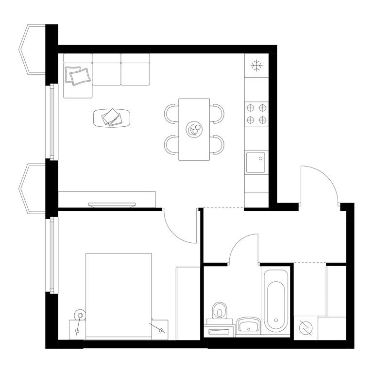 1-BD Apartment Sale, 41.4 sq. m. at Businovskiy Park, Izhorskaya Street, 6с5, Moscow, Russia #1