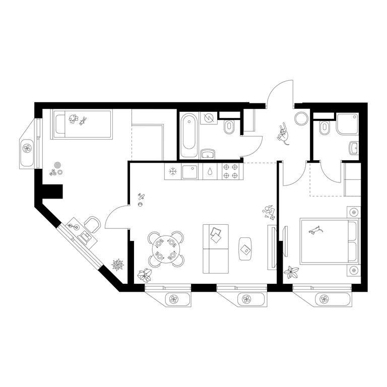 2-BD Apartment Sale, 62.5 sq. m. at Altufevskoe 53, Алтуфьевское шоссе, 53с11, Москва, Россия #1 2-BD Apartment Sale, 62.5 sq. m. at Altufevskoe 53, Алтуфьевское шоссе, 53с11, Москва, Россия #1
