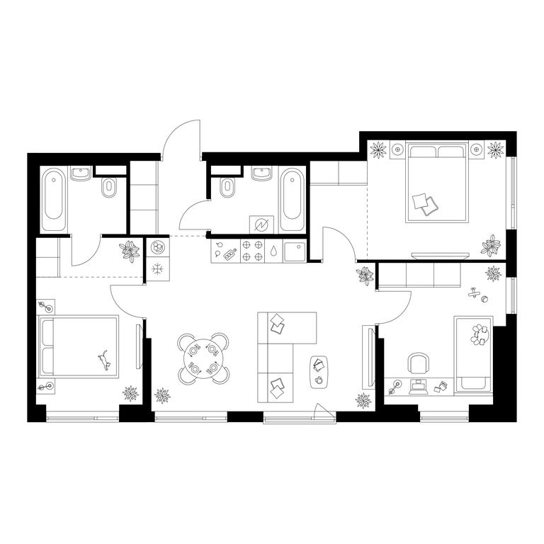 3-BD Apartment Sale, 67.7 sq. m. at Kavkazskiy Bulvar 51, Kavkazsky Boulevard, 51с3, Moscow, Russia #1