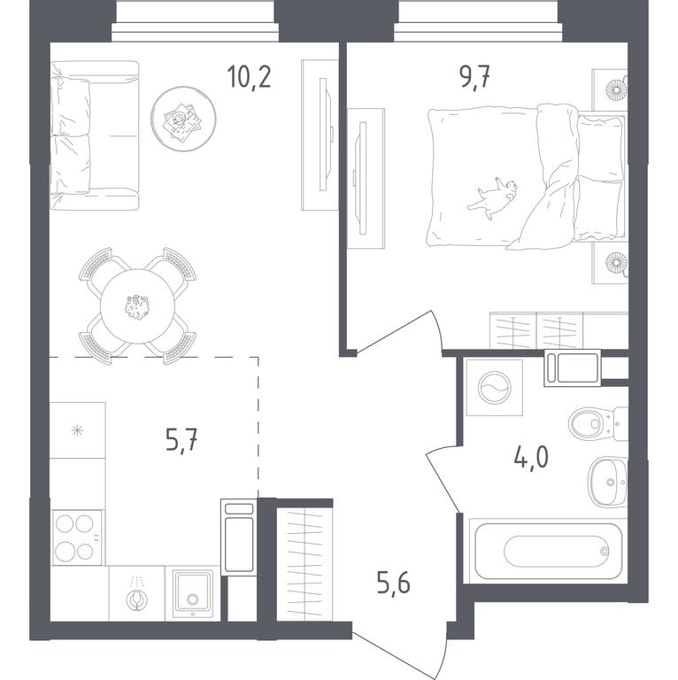 Apartment Sale, 35.2 sq. m. at Olhovy Kvartal, 5-ya ulitsa Lesnyye Polyany, posyolok Gazoprovod, Sosenskoye Settlement, Moscow, Russia #1 Apartment Sale, 35.2 sq. m. at Olhovy Kvartal, 5-ya ulitsa Lesnyye Polyany, posyolok Gazoprovod, Sosenskoye Settlement, Moscow, Russia #1