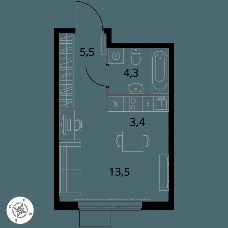 Apartment Sale, 26.7平方米 at 1 Izmajlovskij, Montazhnaya Street, 8с13, Moscow, Russia #1 Apartment Sale, 26.7平方米 at 1 Izmajlovskij, Montazhnaya Street, 8с13, Moscow, Russia #1