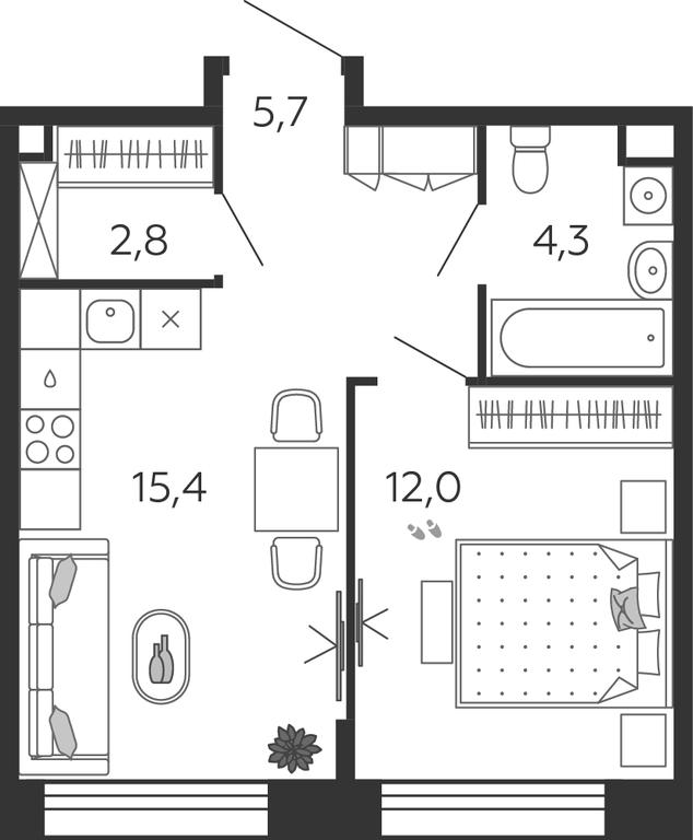 1-BD Apartment Sale, 40.2 sq. m. at Shagal, Автозаводская улица, 23, Москва, Россия #1 1-BD Apartment Sale, 40.2 sq. m. at Shagal, Автозаводская улица, 23, Москва, Россия #1