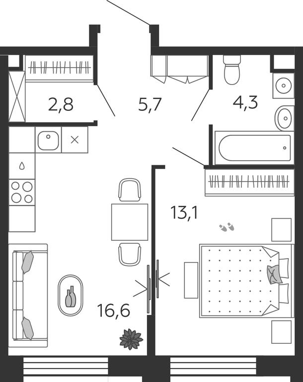 1-BD Apartment Sale, 42.5 sq. m. at Shagal, Автозаводская улица, 23, Москва, Россия #1 1-BD Apartment Sale, 42.5 sq. m. at Shagal, Автозаводская улица, 23, Москва, Россия #1