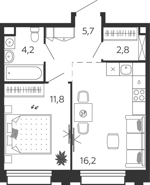 1-BD Apartment Sale, 40.7 sq. m. at Shagal, Автозаводская улица, 23, Москва, Россия #1