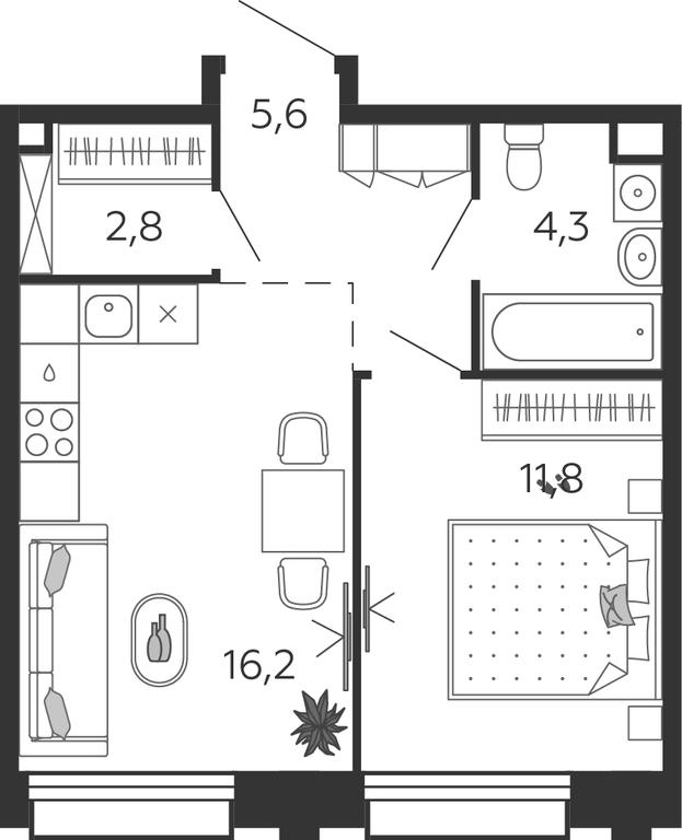 1-BD Apartment Sale, 40.7 sq. m. at Shagal, Автозаводская улица, 23, Москва, Россия #1 1-BD Apartment Sale, 40.7 sq. m. at Shagal, Автозаводская улица, 23, Москва, Россия #1