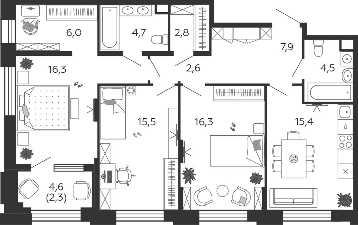 3-BD Apartment Sale, 94.3 sq. m. at Shagal, Автозаводская улица, 23, Москва, Россия #1 3-BD Apartment Sale, 94.3 sq. m. at Shagal, Автозаводская улица, 23, Москва, Россия #1