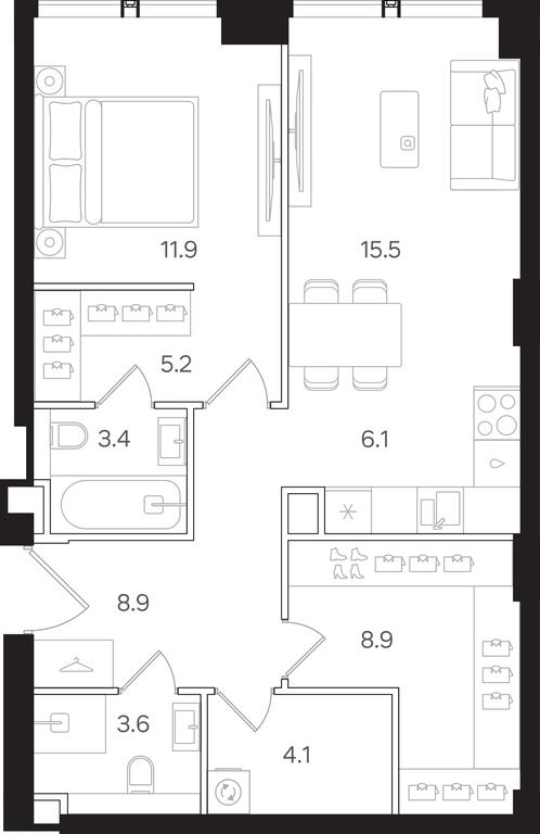 1-BD Apartment Sale, 67.6 sq. m. at Mangazeya na Tulskoy, Bolshaya Tulskaya Street, Moscow, Russia #1 1-BD Apartment Sale, 67.6 sq. m. at Mangazeya na Tulskoy, Bolshaya Tulskaya Street, Moscow, Russia #1
