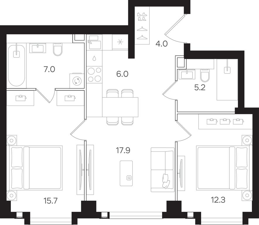 2-BD Apartment Sale, 68.1 sq. m. at Mangazeya na Tulskoy, Bolshaya Tulskaya Street, Moscow, Russia #1 2-BD Apartment Sale, 68.1 sq. m. at Mangazeya na Tulskoy, Bolshaya Tulskaya Street, Moscow, Russia #1