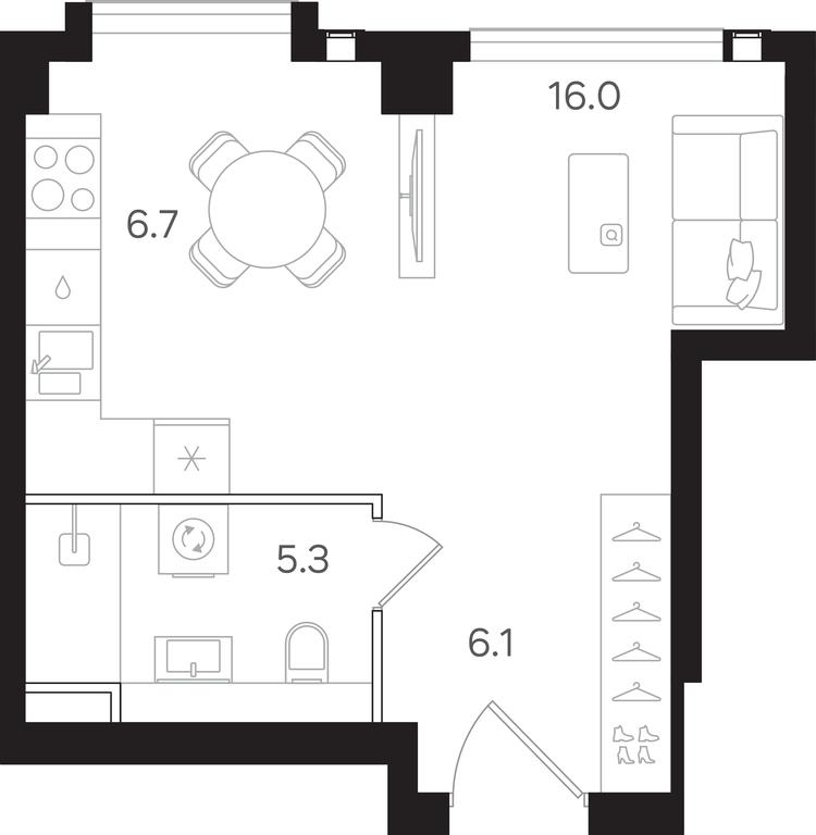 Apartment Sale, 34.1平方米 at Mangazeya na Tulskoy, Bolshaya Tulskaya Street, Moscow, Russia #1
