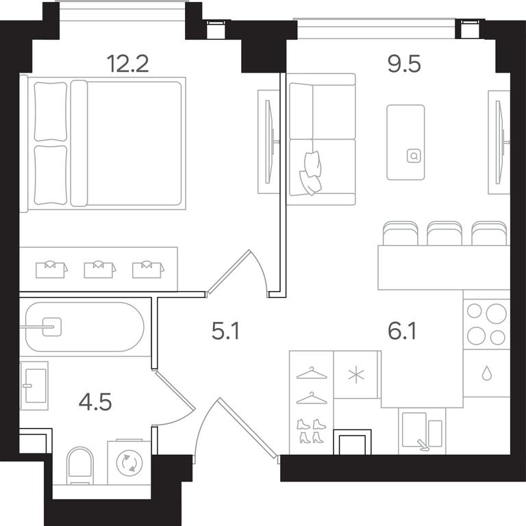 1-BD Apartment Sale, 37.4 sq. m. at Mangazeya na Tulskoy, Bolshaya Tulskaya Street, Moscow, Russia #1 1-BD Apartment Sale, 37.4 sq. m. at Mangazeya na Tulskoy, Bolshaya Tulskaya Street, Moscow, Russia #1