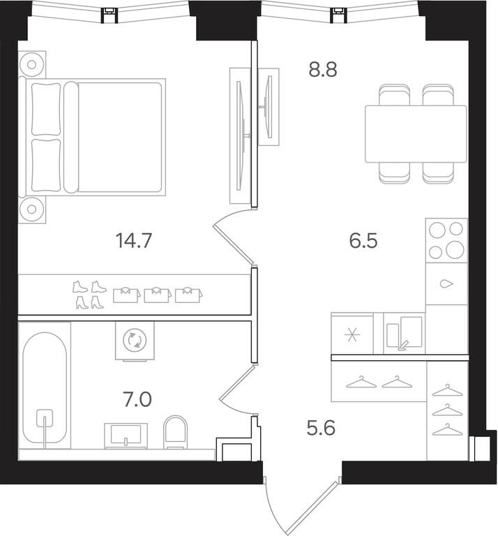 1-BD Apartment Sale, 42.6 sq. m. at Mangazeya na Tulskoy, Bolshaya Tulskaya Street, Moscow, Russia #1 1-BD Apartment Sale, 42.6 sq. m. at Mangazeya na Tulskoy, Bolshaya Tulskaya Street, Moscow, Russia #1