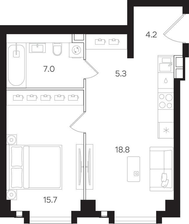 1-BD Apartment Sale, 51平方米 at Mangazeya na Tulskoy, Bolshaya Tulskaya Street, Moscow, Russia #1 1-BD Apartment Sale, 51平方米 at Mangazeya na Tulskoy, Bolshaya Tulskaya Street, Moscow, Russia #1