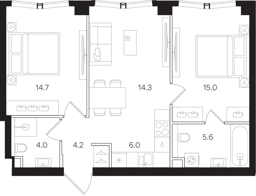 2-BD Apartment Sale, 63.8平方米 at Mangazeya na Tulskoy, Bolshaya Tulskaya Street, Moscow, Russia #1 2-BD Apartment Sale, 63.8平方米 at Mangazeya na Tulskoy, Bolshaya Tulskaya Street, Moscow, Russia #1