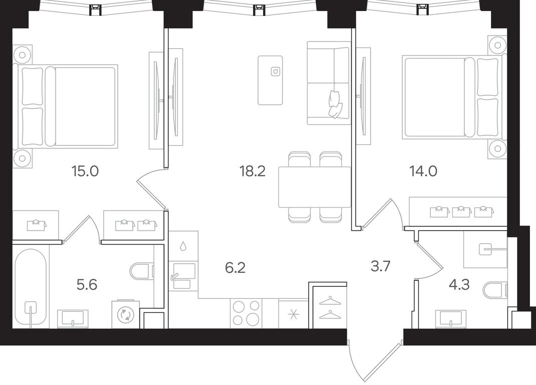 2-BD Apartment Sale, 67 sq. m. at Mangazeya na Tulskoy, Bolshaya Tulskaya Street, Moscow, Russia #1 2-BD Apartment Sale, 67 sq. m. at Mangazeya na Tulskoy, Bolshaya Tulskaya Street, Moscow, Russia #1
