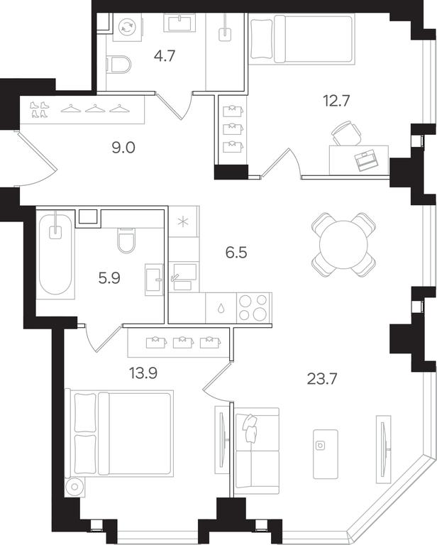 2-BD Apartment Sale, 76.4 sq. m. at Mangazeya na Tulskoy, Bolshaya Tulskaya Street, Moscow, Russia #1 2-BD Apartment Sale, 76.4 sq. m. at Mangazeya na Tulskoy, Bolshaya Tulskaya Street, Moscow, Russia #1