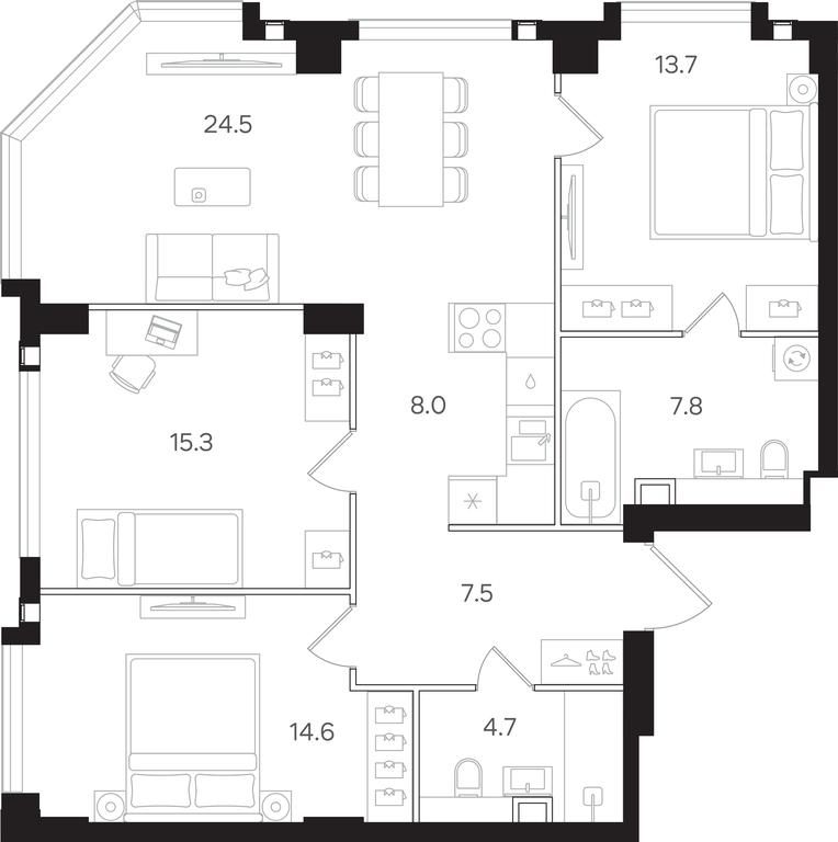 3-BD Apartment Sale, 96.1平方米 at Mangazeya na Tulskoy, Bolshaya Tulskaya Street, Moscow, Russia #1 3-BD Apartment Sale, 96.1平方米 at Mangazeya na Tulskoy, Bolshaya Tulskaya Street, Moscow, Russia #1
