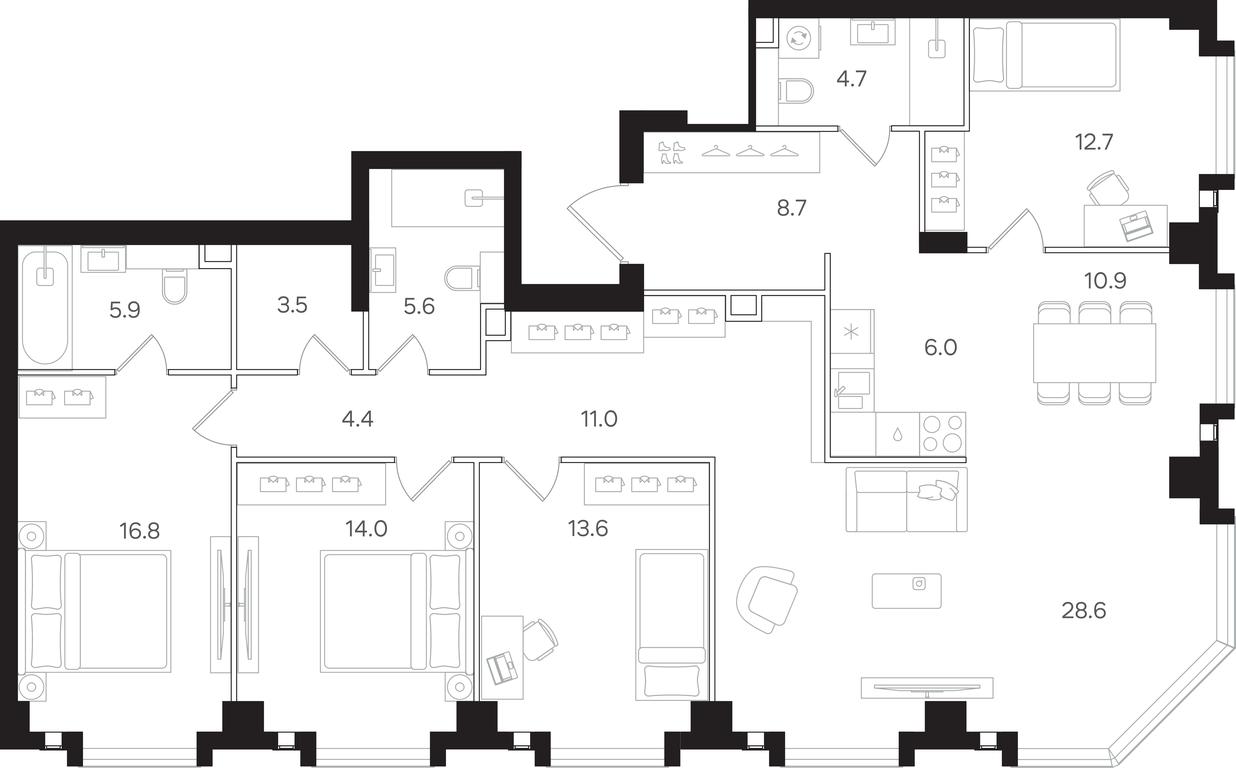 4-BD Apartment Sale, 146.4 sq. m. at Mangazeya na Tulskoy, Bolshaya Tulskaya Street, Moscow, Russia #1 4-BD Apartment Sale, 146.4 sq. m. at Mangazeya na Tulskoy, Bolshaya Tulskaya Street, Moscow, Russia #1