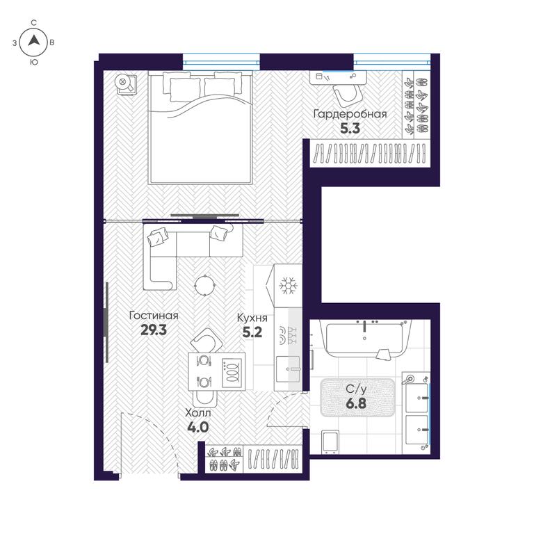 1-BD Apartment Sale, 46.6 sq. m. at Cosmos Selection Arbat Apartments, Noviy Arbat Street, 2, Moscow, Russia #2 1-BD Apartment Sale, 46.6 sq. m. at Cosmos Selection Arbat Apartments, Noviy Arbat Street, 2, Moscow, Russia #2