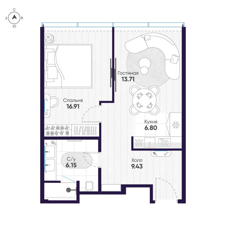 1-BD Apartment Sale, 53.1 sq. m. at Cosmos Selection Arbat Apartments, Noviy Arbat Street, 2, Moscow, Russia #1