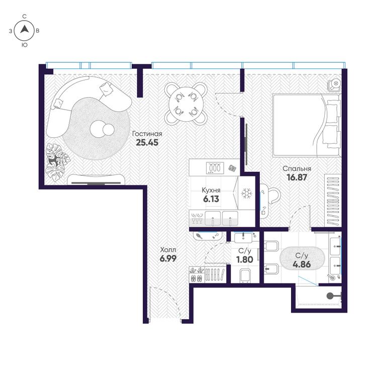 2-BD Apartment Sale, 62.2 sq. m. at Cosmos Selection Arbat Apartments, Noviy Arbat Street, 2, Moscow, Russia #1 2-BD Apartment Sale, 62.2 sq. m. at Cosmos Selection Arbat Apartments, Noviy Arbat Street, 2, Moscow, Russia #1