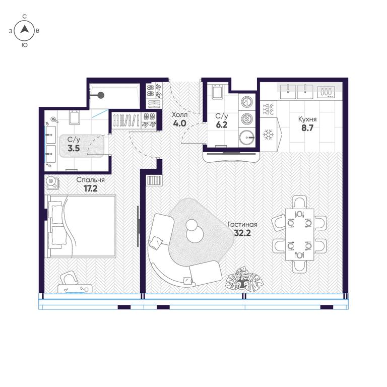 2-BD Apartment Sale, 71.8平方米 at Cosmos Selection Arbat Apartments, Noviy Arbat Street, 2, Moscow, Russia #2 2-BD Apartment Sale, 71.8平方米 at Cosmos Selection Arbat Apartments, Noviy Arbat Street, 2, Moscow, Russia #2