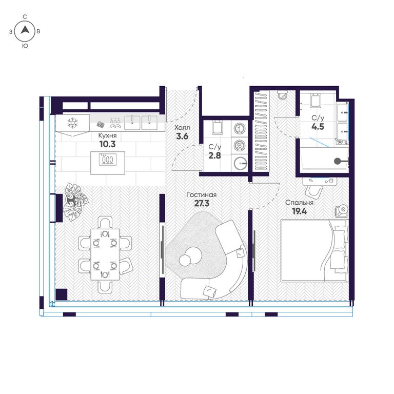 2-BD Apartment Sale, 67.9平方米 at Cosmos Selection Arbat Apartments, Noviy Arbat Street, 2, Moscow, Russia #2 2-BD Apartment Sale, 67.9平方米 at Cosmos Selection Arbat Apartments, Noviy Arbat Street, 2, Moscow, Russia #2