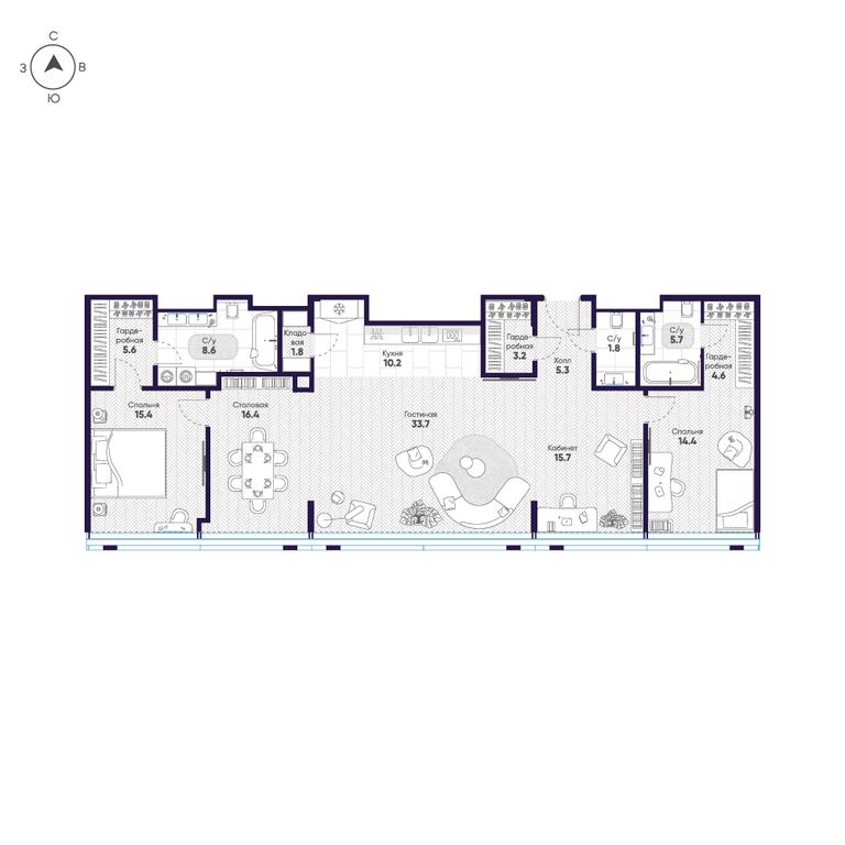 4-BD Apartment Sale, 142.4 sq. m. at Cosmos Selection Arbat Apartments, Noviy Arbat Street, 2, Moscow, Russia #2 4-BD Apartment Sale, 142.4 sq. m. at Cosmos Selection Arbat Apartments, Noviy Arbat Street, 2, Moscow, Russia #2