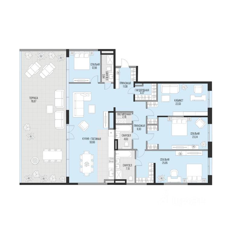 3-BD Apartment Sale, 198.88平方米 at Dom po ul. Sadovnicheskaya, Sadovnicheskaya Street, Moscow, Russia #1