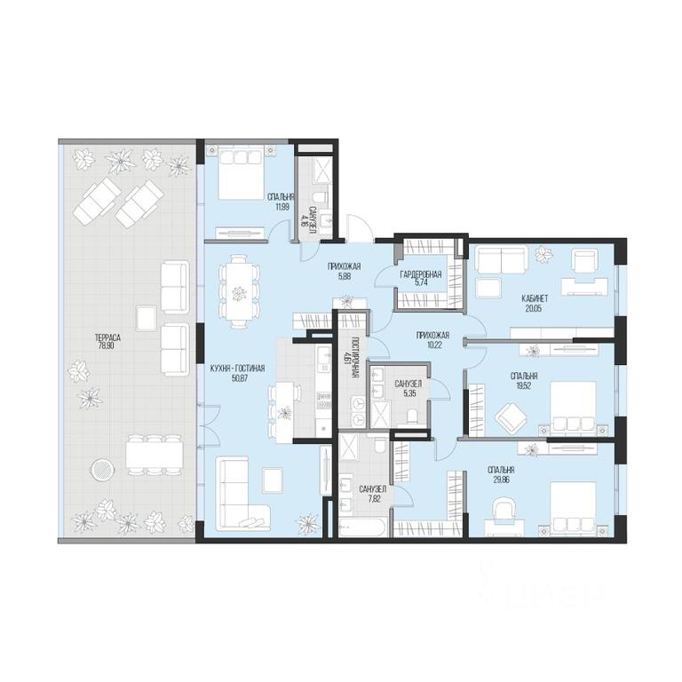 3-BD Apartment Sale, 199.74 sq. m. at Dom po ul. Sadovnicheskaya, Sadovnicheskaya Street, Moscow, Russia #1