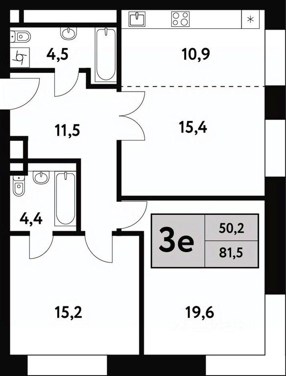 2-BD Apartment Sale, 81.5 sq. m. at Festival park-2, Festivalnaya Street, Moscow, Russia #1