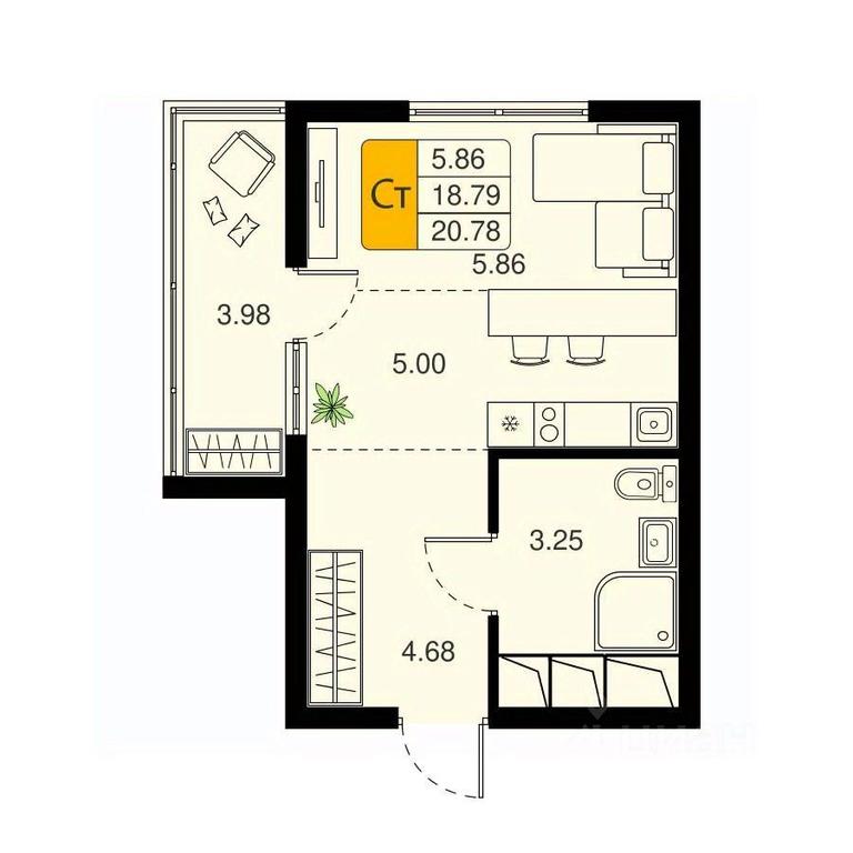 Apartment Sale, 20.78平方米 at Khimki Taym, mikrorayon Planernaya, Khimki, Moscow Region, Russia #1