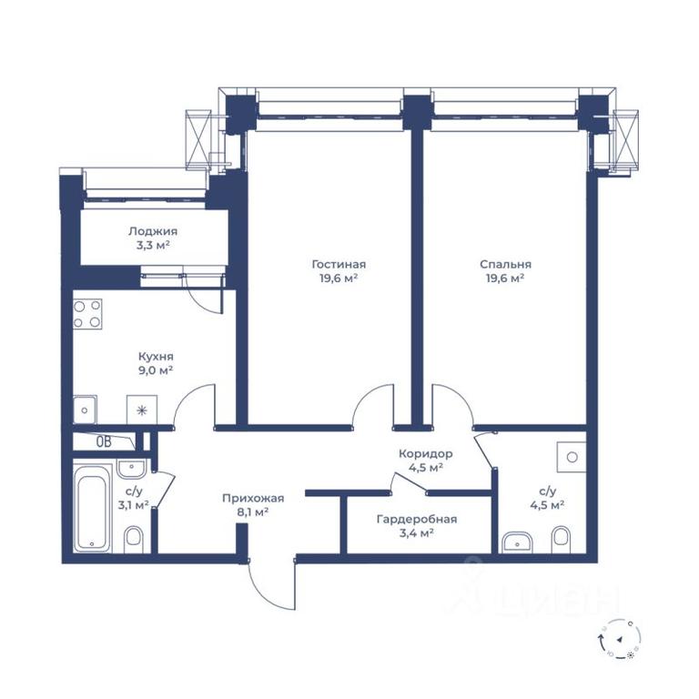 1-BD Apartment Sale, 73.5 sq. m. at Tsvetochny gorod, Magistralnaya ulitsa, Mytischi, Moscow Region, Russia #1 1-BD Apartment Sale, 73.5 sq. m. at Tsvetochny gorod, Magistralnaya ulitsa, Mytischi, Moscow Region, Russia #1