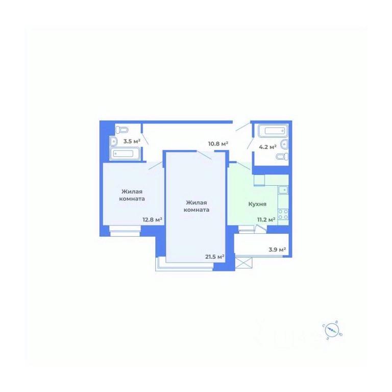 1-BD Apartment Sale, 66 sq. m. at Tsvetochny gorod, Magistralnaya ulitsa, Mytischi, Moscow Region, Russia #1 1-BD Apartment Sale, 66 sq. m. at Tsvetochny gorod, Magistralnaya ulitsa, Mytischi, Moscow Region, Russia #1